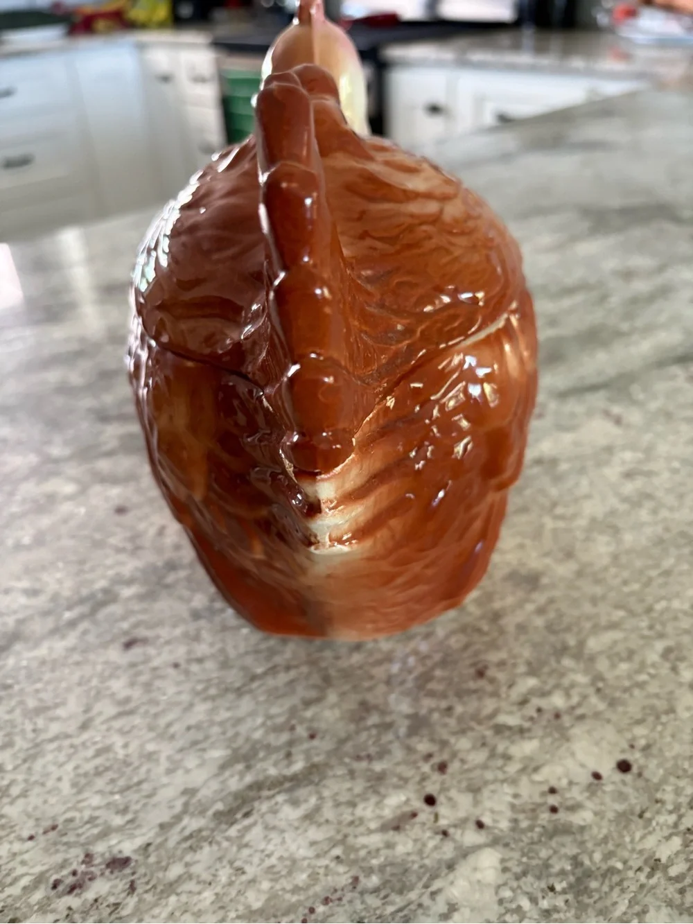 Vintage Brown Hen Chicken Covered Cookie Jar Canister Ceramic